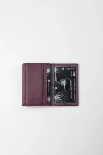 Hakiki Deri Kartlık Mürdüm-2305t-MÜRDÜM - 3