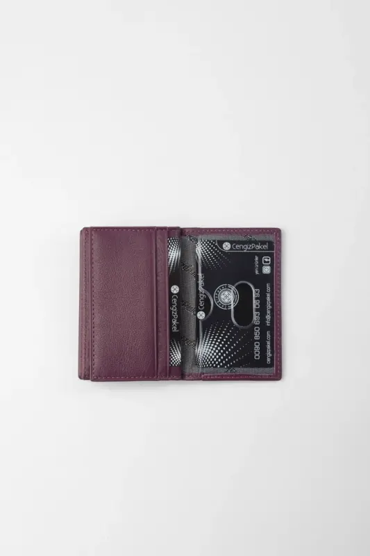 Hakiki Deri Kartlık Mürdüm-2305t-MÜRDÜM - 3