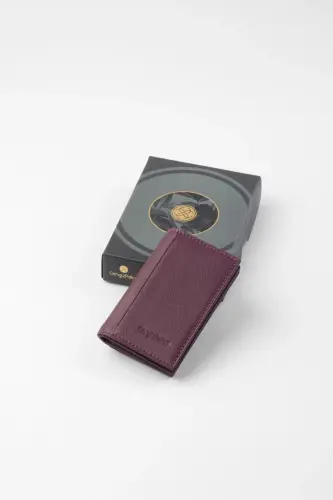 Hakiki Deri Kartlık Mürdüm-2305t-MÜRDÜM - 6