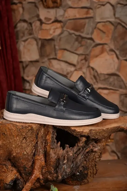 Hakiki Deri Laci Erkek Sneaker Casual Günlük Ayakkabı-Siyah3 - 1