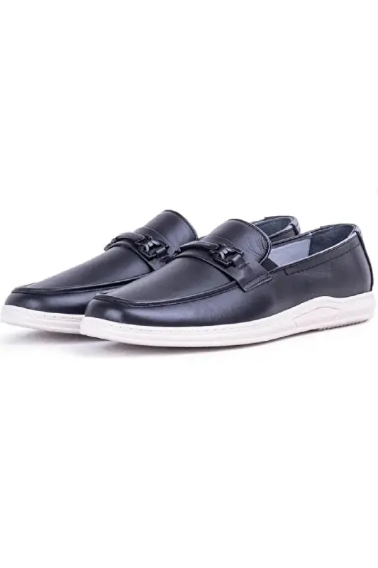 Hakiki Deri Laci Erkek Sneaker Casual Günlük Ayakkabı-Siyah3 - 3