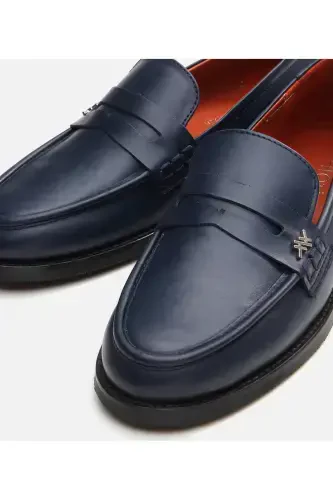 Kadın Deri Lacivert Loafer - 11