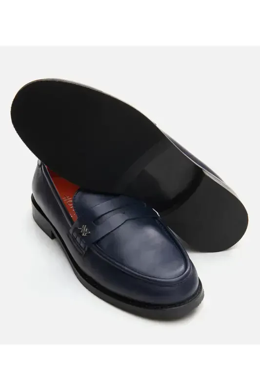Kadın Deri Lacivert Loafer - 6