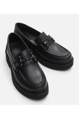 Kadın Deri Siyah Loafer - 3