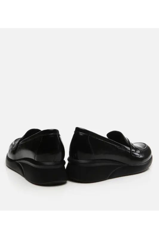 Kadın Deri Siyah Loafer - SİYAH-BLACK - 5
