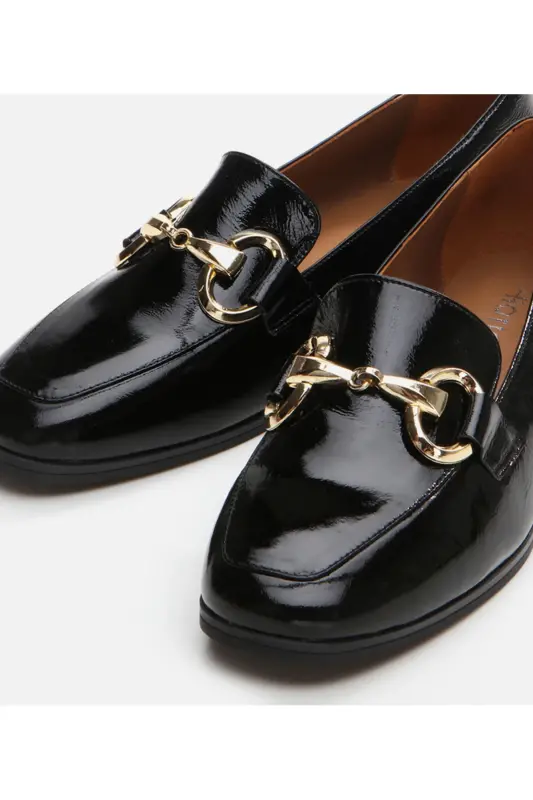 Kadın Deri Siyah Loafer - SİYAH-BLACK - 4
