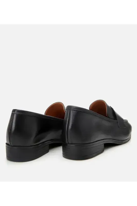 Hakiki Deri Siyah Kadın Loafer-SİYAH - 6