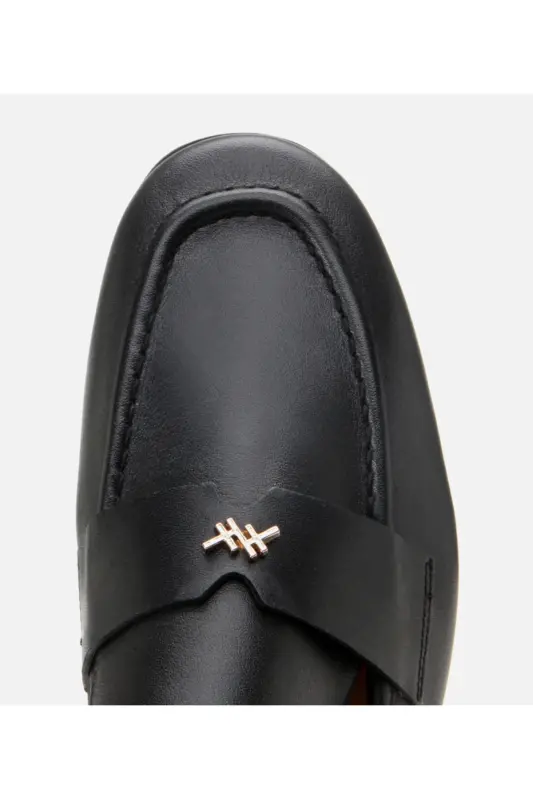 Hakiki Deri Siyah Kadın Loafer-SİYAH - 4
