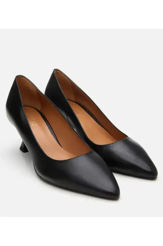 Kadın Deri Siyah Esnek Tabanlı Stiletto-SİYAH - 2