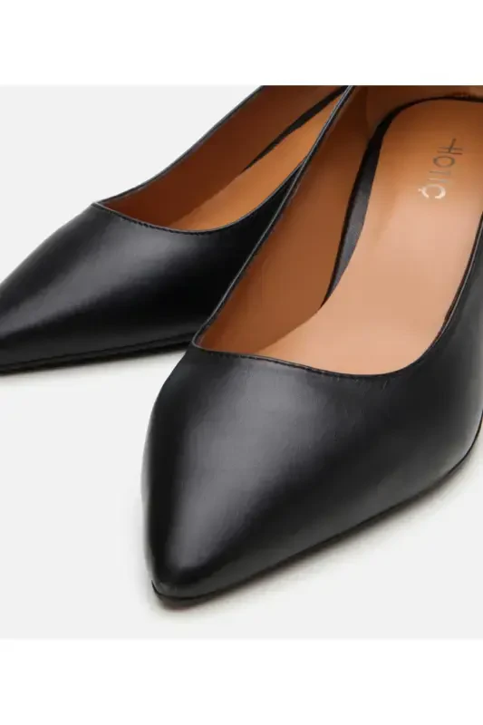 Kadın Deri Siyah Esnek Tabanlı Stiletto-SİYAH - 4