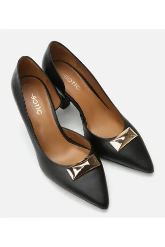 Kadın Deri Siyah Stiletto-SİYAH - Modazone (1)