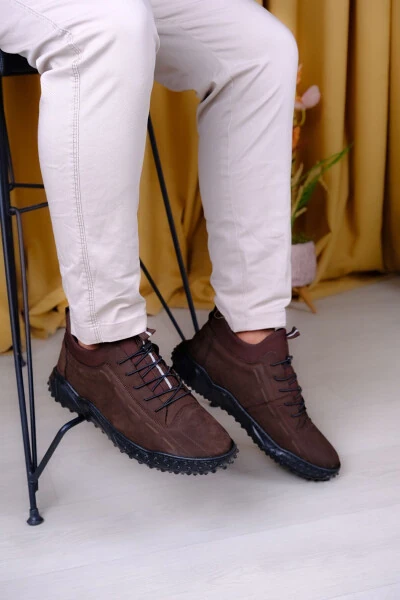 Hakiki Deri, Strechli Bağcıksız Erkek Bot-KAHVERENGİ - Leathermens (1)