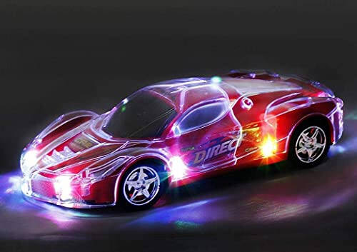 Haktoys 2-Pack Remote Control Sports Cars: Set of Two Radio Control Racing Toy Vehicles with LED Flashing Lights - Perfect for Two Players - 4