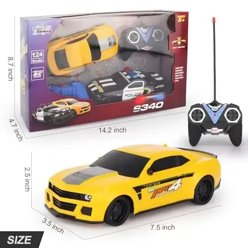 Haktoys Amazing Set of Two RC Toy Vehicles: Remote Control Police Chase Set with Police Car and Sports Car - Simultaneous Action Fun for Kids Boys Girls - HAKTOYS (1)
