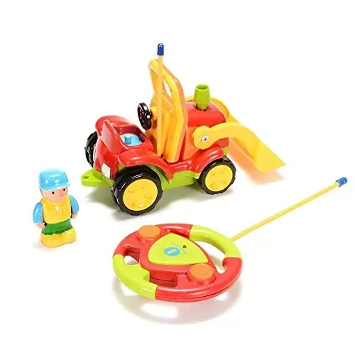 Haktoys Remote Control Bulldozer Toy for Toddlers – Easy RC Construction Tractor with Blade for Boys & Girls Ages 18 Months and Up | First Remote Control Vehicle for Kids - 5