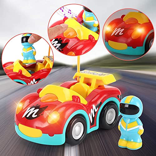 Haktoys Remote Control Cars Set of 2 Vehicles: RC Radio Control Toys for Toddlers Kids Boys and Girls - Two Pack with Different Frequencies for Simultaneous Play - 4