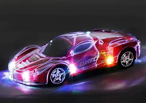 Haktoys Remote Control Sports Car: Radio Control Racing Toy Vehicle with LED Flashing Lights - Great Gift for Kids, Boys and Girls (Red) - 2