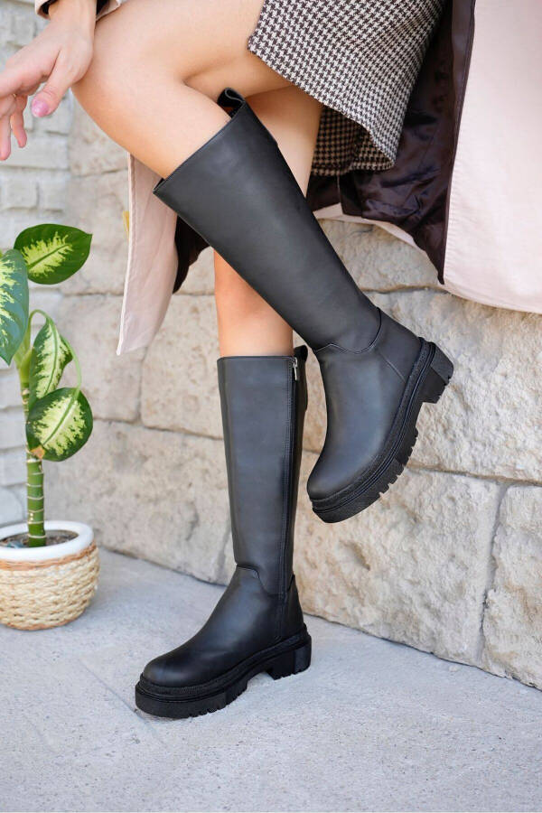 Halaf Knee-High Long Zipper Boots - 3