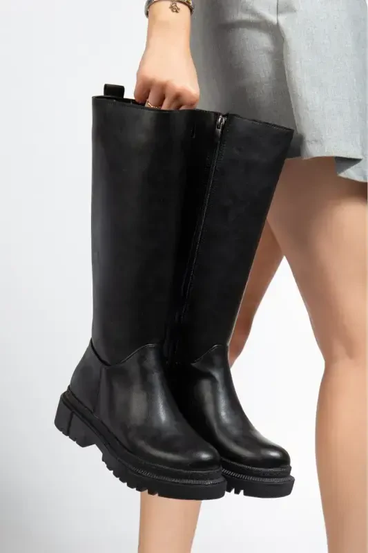 Halaf Knee-High Long Zipper Boots - 3