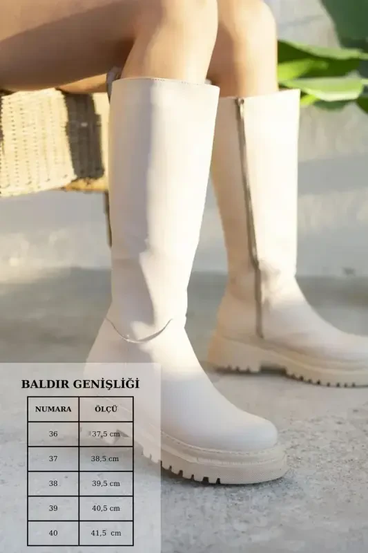 Halaf Tizzadan pastga uzun fermuarli bej ayollar etik-BEJ - OLVERA