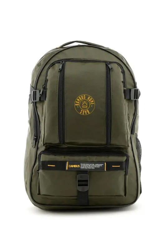 Half Climber Waterproof Backpack-Earthquake-Travel-Tour Bag-Khaki Green - 2