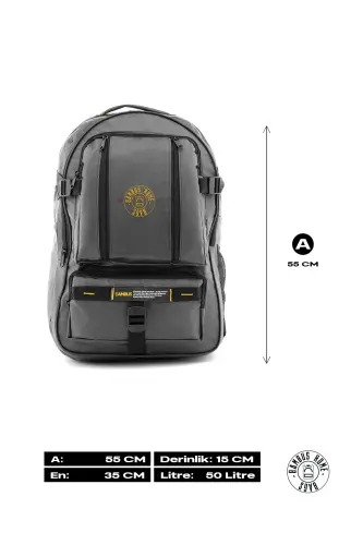 Half Mountaineer Waterproof Backpack - Earthquake - Travel - Trip Bag - Grey - 6