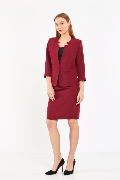 Half Sleeve Jacket Skirt Suit Dress - 2