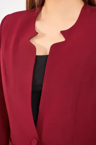 Half Sleeve Jacket Skirt Suit Dress - 3