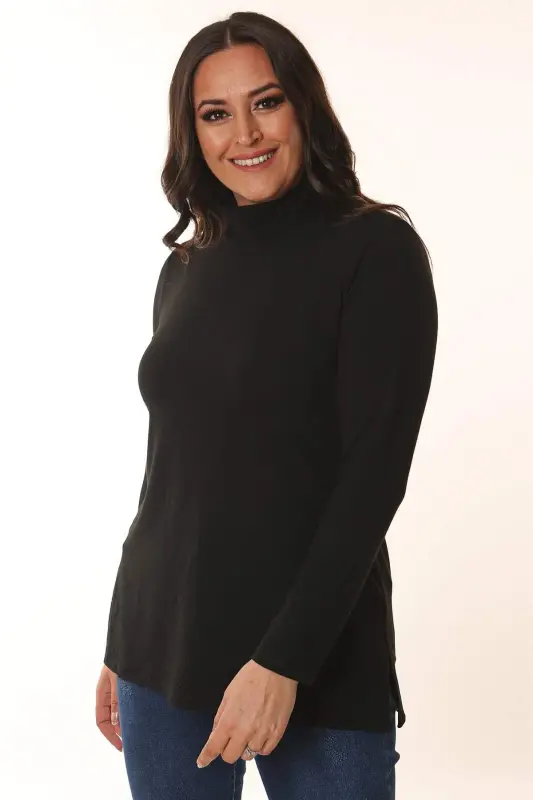 Half-Turtle Neck Black Knitwear - 1