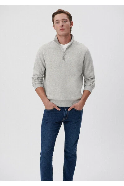 Half-Zip Grey Sweatshirt 0610908-80196 - MAVI