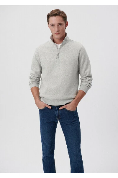Half-Zip Grey Sweatshirt 0610908-80196 - MAVI (1)