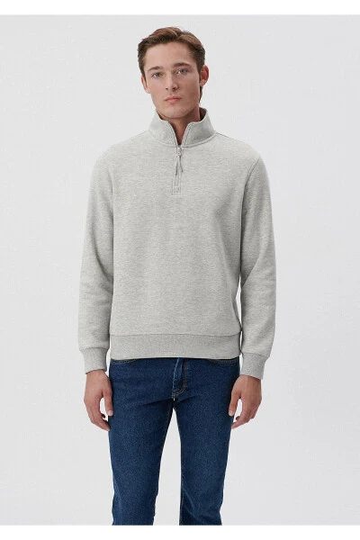Half-Zip Grey Sweatshirt 0610908-80196 - 3