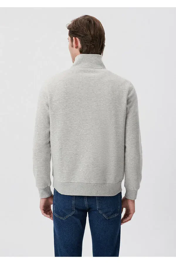 Half-Zip Grey Sweatshirt 0610908-80196 - 5