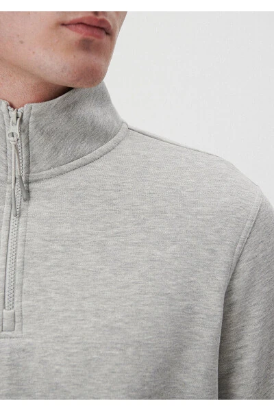 Half-Zip Grey Sweatshirt 0610908-80196 - 6