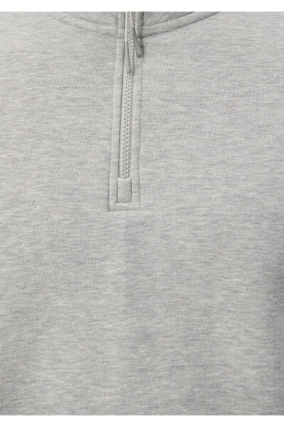 Half-Zip Grey Sweatshirt 0610908-80196 - 7