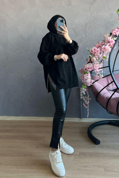 Half Zip Knit Sweater Black - 6