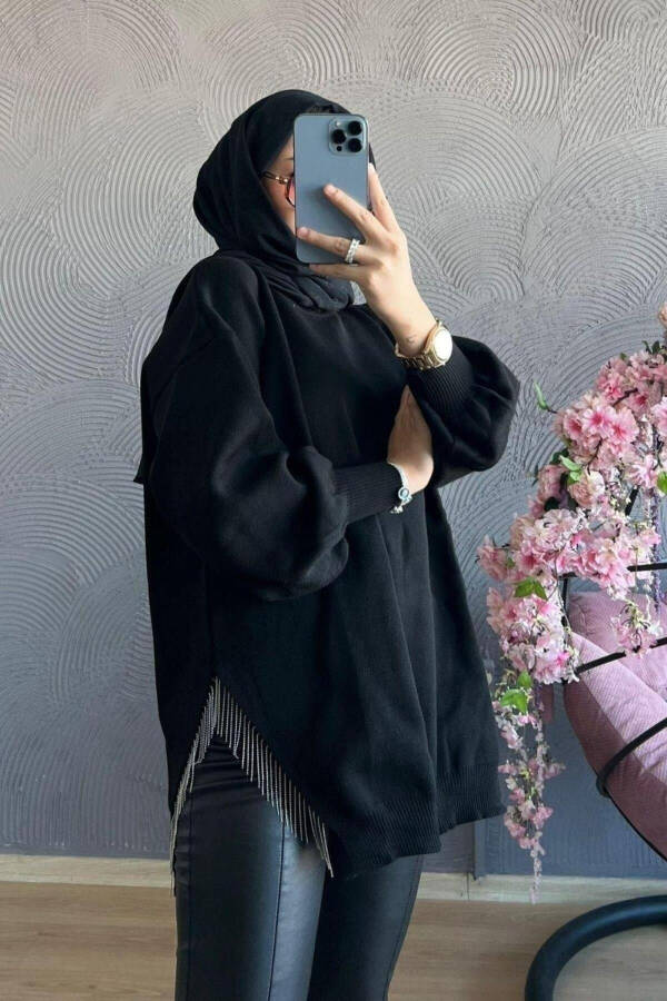 Half Zip Knit Sweater Black - 8