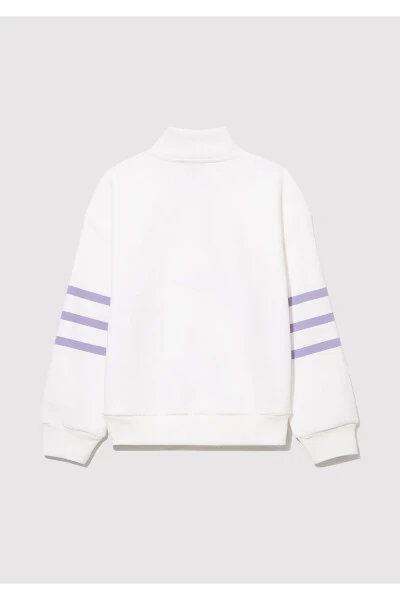 Half-Zip Striped White Sweatshirt - MAVI (1)