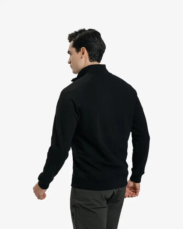 Half-zip svitşot - QORA - 3