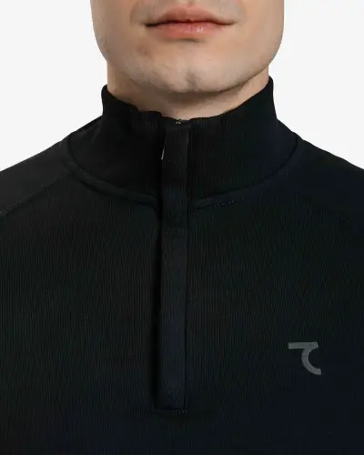 Half-zip svitşot - QORA - 5