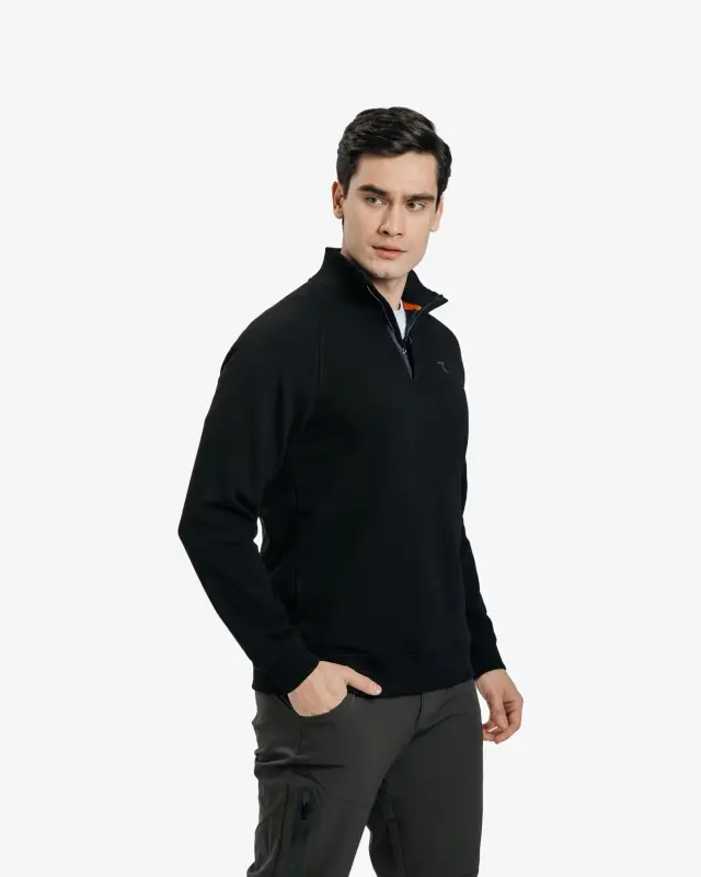 Half-zip svitşot - QORA - 7SABER