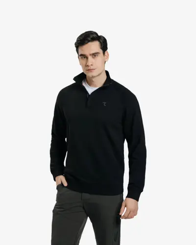 Half-zip Sweatshirt - BLACK - 7SABER (1)