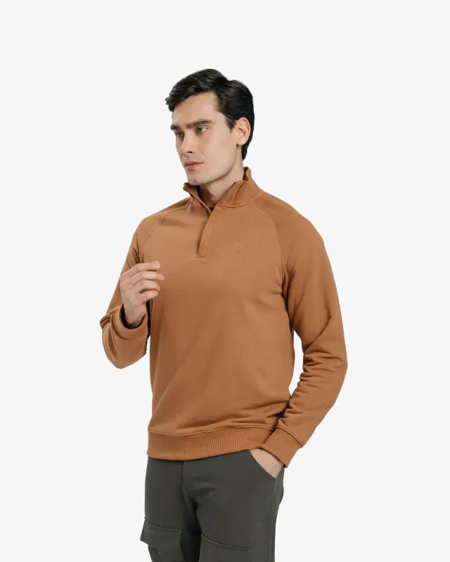 Half-zip Sweatshirt - CHOCOLATE - 1