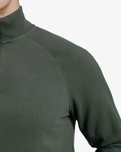 Half-zip Sweatshirt - DARK KHAKI - 9