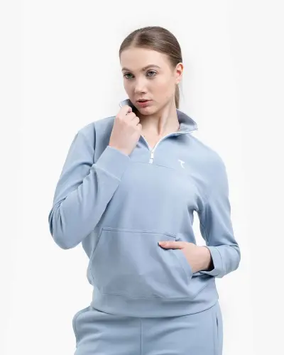 Half – Zipped Tracksuit - Light Blue - 13