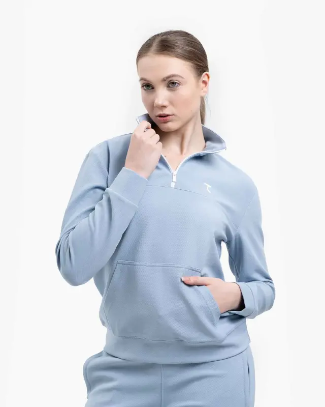 Half – Zipped Tracksuit - Light Blue - 13
