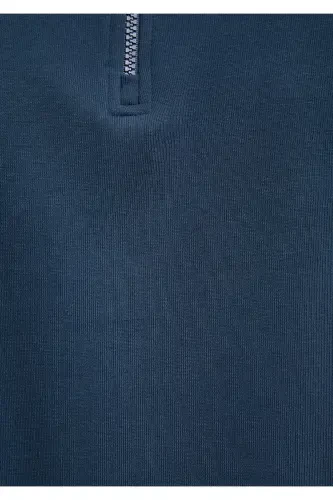 Half Zippered Navy Sweatshirt 0610908-70490-Navy - 6