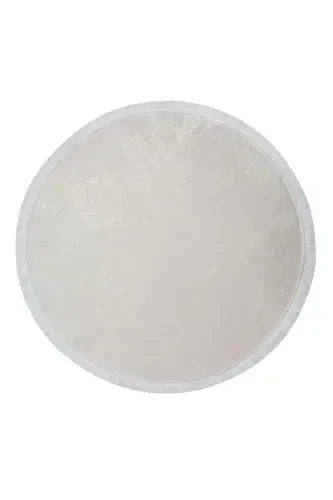 Halı Krem Cool Janjanlı Yuvarlak Saçaklı Kesme Ince Yolluk Kilim Salon Halısı Modelleri - 5