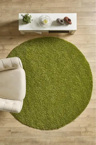 Halı Yüksek Tüylü Düz Yeşil Kabarık Uzun Tüylü Shaggy Oturma Odası Halı-cy_lıfe1500green-y-Yeşil - 1