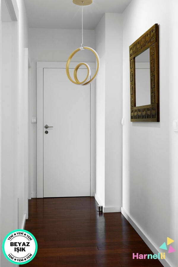 Hallway Entrance Living Room White Light Single LED Chandelier - 2